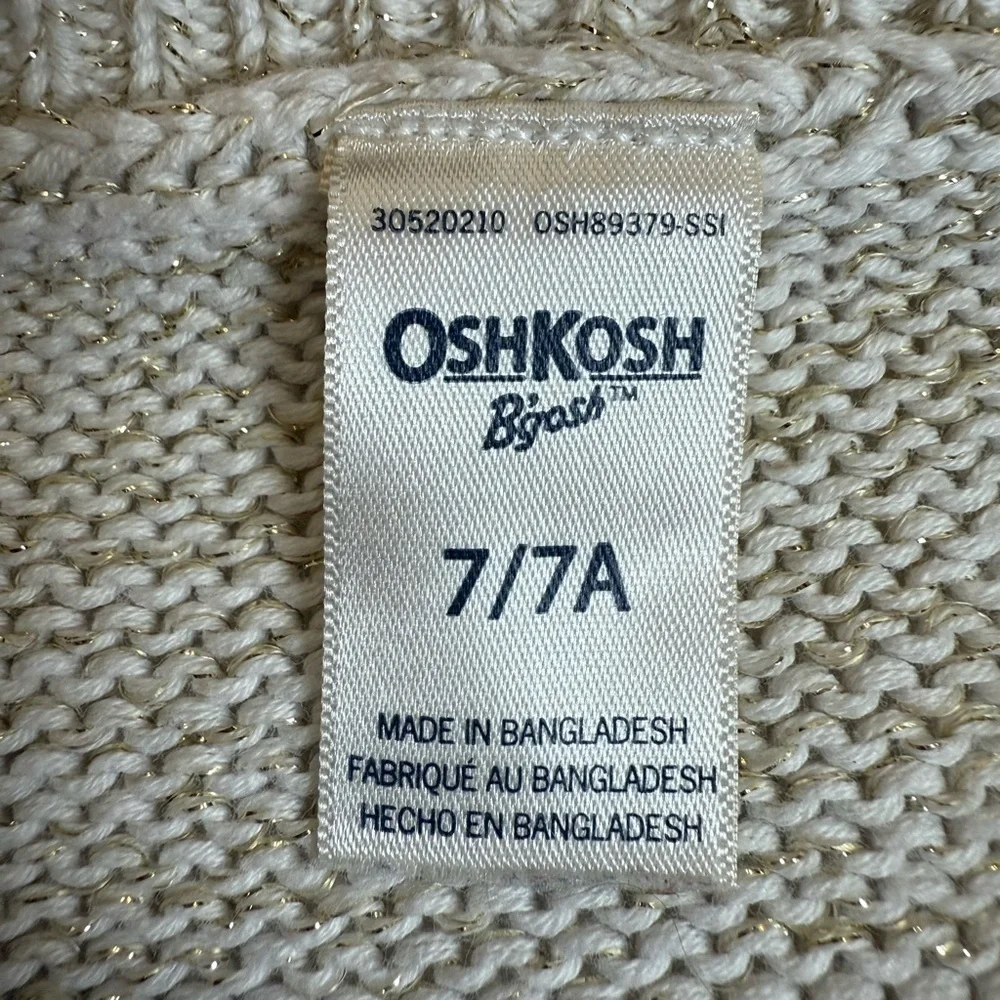OshKosh B'gosh Beige Knotted Crop Sweater with Shimmer